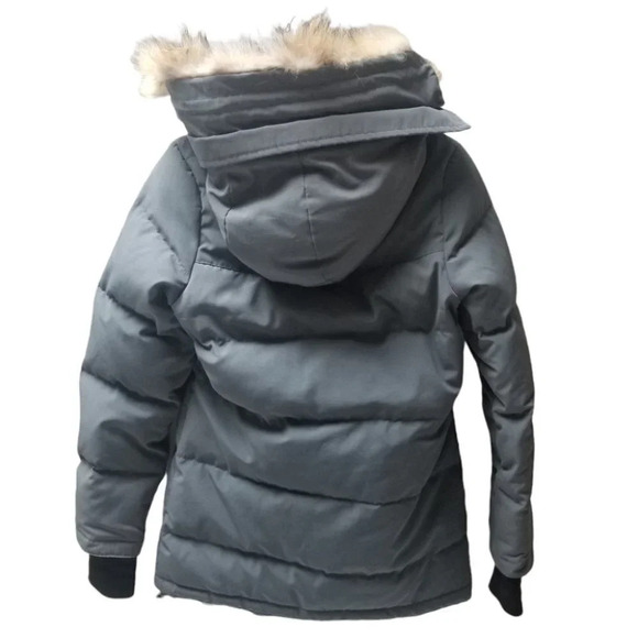 Canada Goose Grey Black Solaris Steel Goose Down Winter Parka Jacket 2XS - Picture 2 of 11